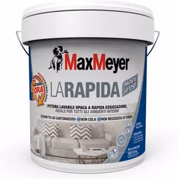 Idropittura Rapid Max Lavabile a base acquosa, Bianco Opaco, 14 l