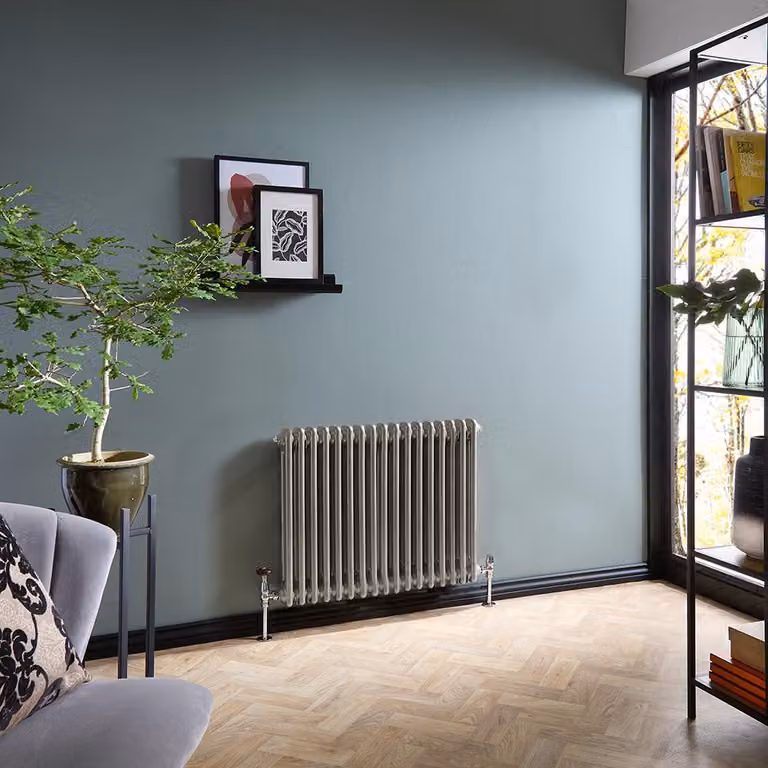 Radiatore Tradizionale a Doppia Colonna Orizzontale - Argento Metallizzato - 600mm x 785mm - Regent