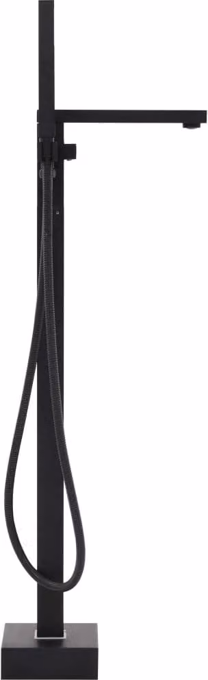 Rubinetto a Colonna Vasca da Bagno Nera Acciaio Inox 90 cm