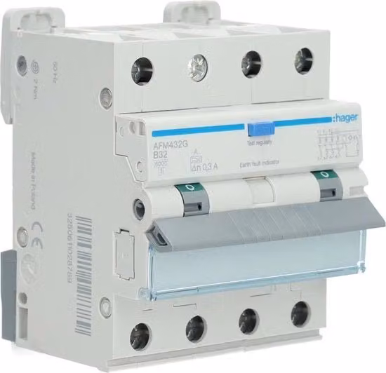 Interruttore differenziale Hager AFM432G - E375J bianco