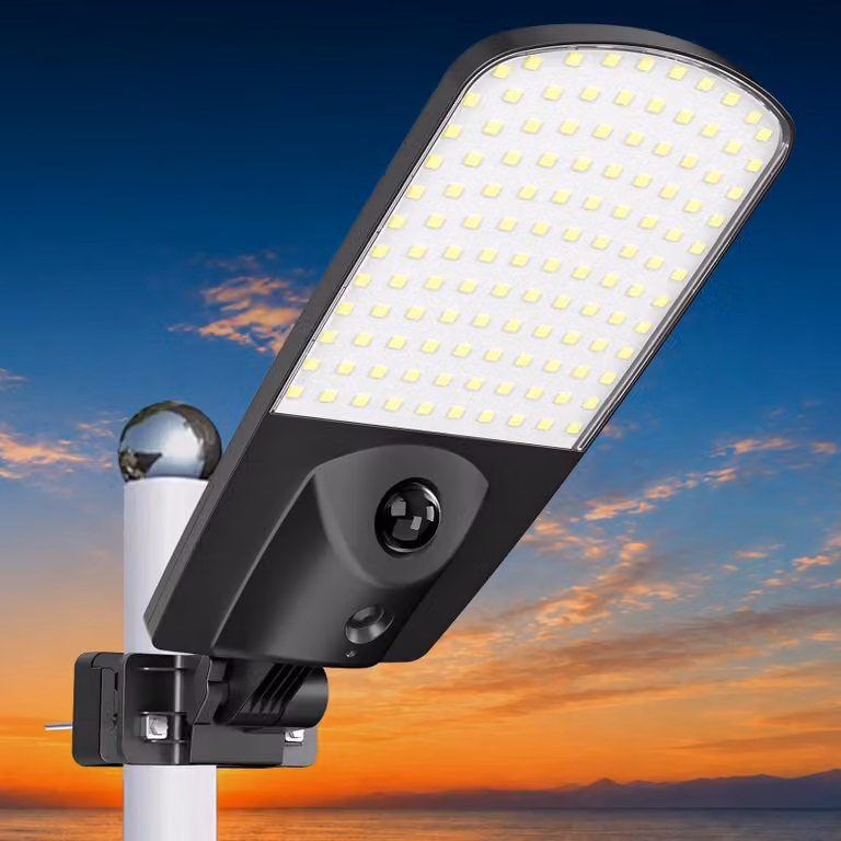 Lampione solare con telecomando, grado di protezione IP67, 300W, colore nero