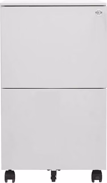 Schedario Mobile in Acciaio Grigio Chiaro con Ruote e Serratura DESIGN IN L/P/H: 39 x 45 x 67 cm