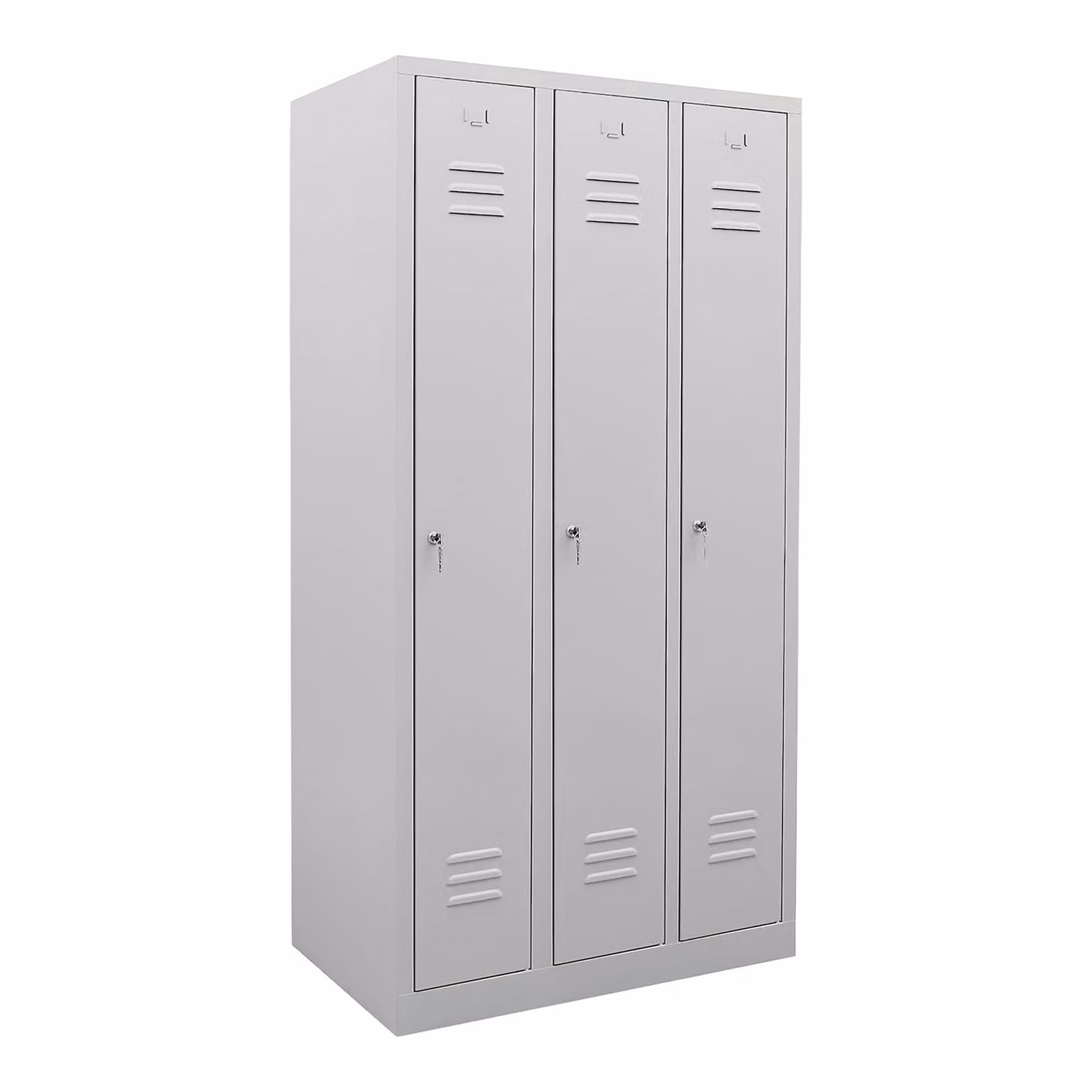 Armadietto guardaroba STIER, 3 scomparti, 1800x870x500 mm, grigio chiaro, 1 ripiano, 1 asta appendiabiti, chiudibile a chiave