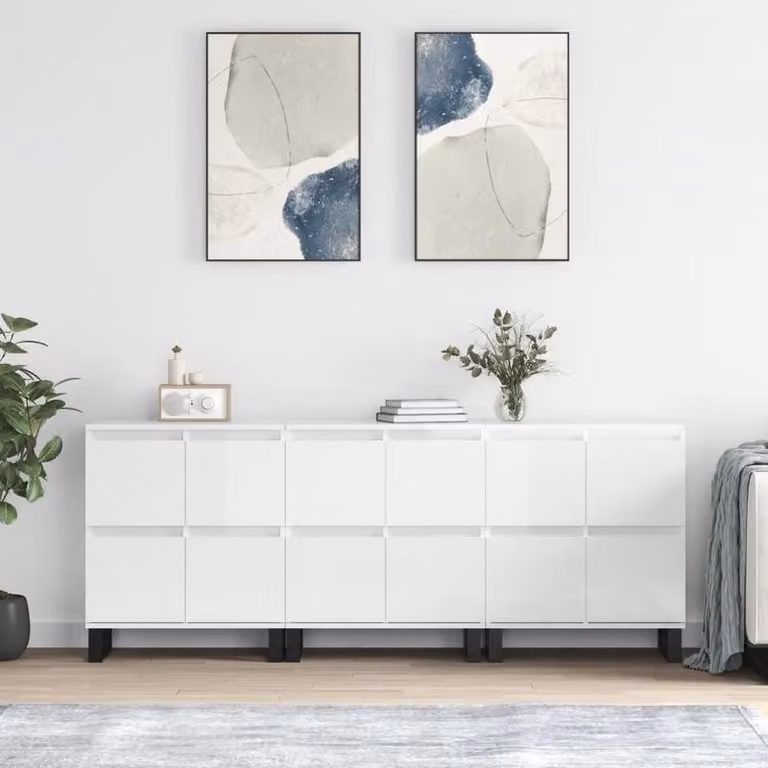 Mobiletto buffet in legno – Armadio contenitore con serratura, ideale per soggiorno, camera da letto e cucina