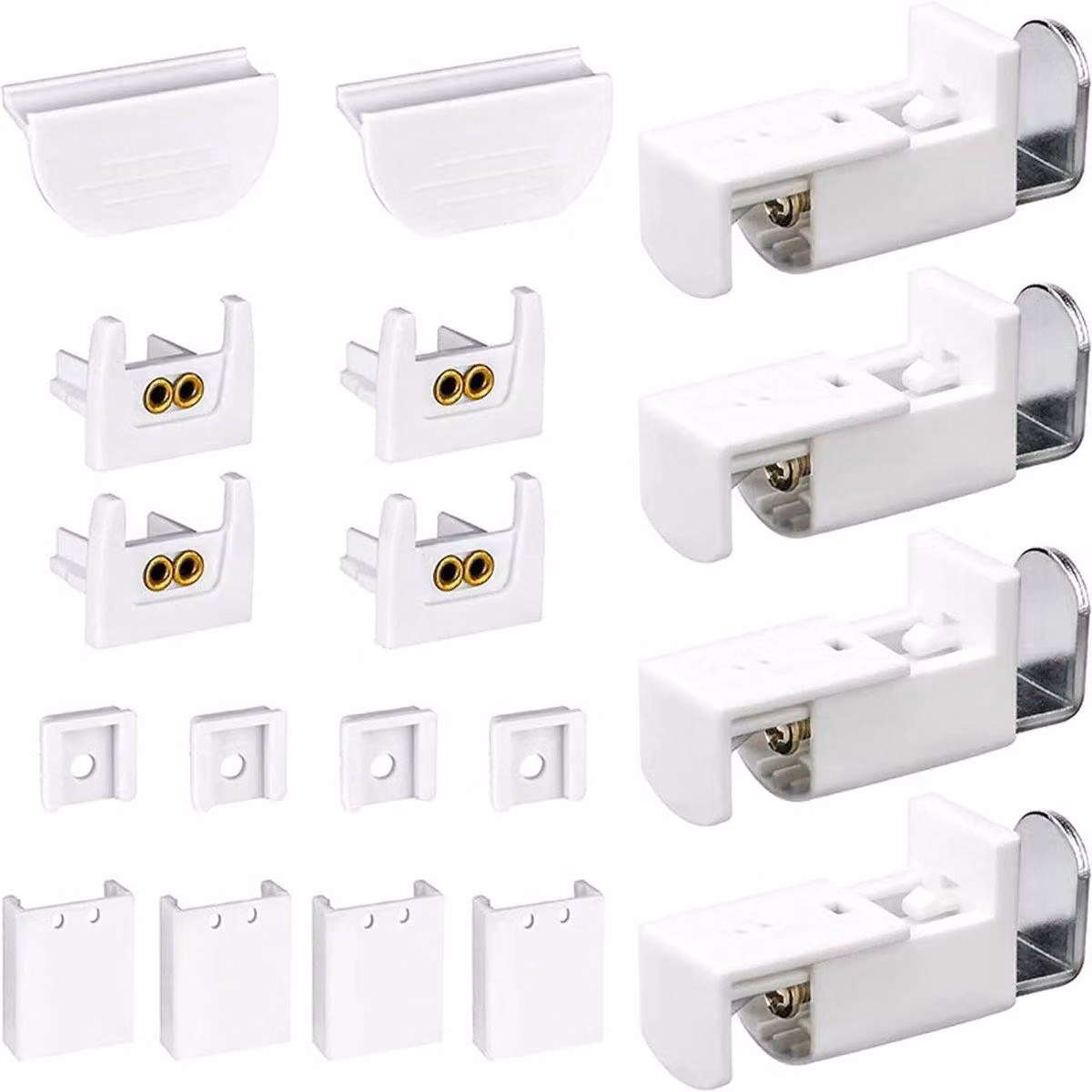 Tende plissettate senza forature Set di supporto per tende da sole senza prolunga per trapano Kit per tende a rullo senza forature Accessori adatti per tende a rullo doppie e tende plissettate - 18 pezzi