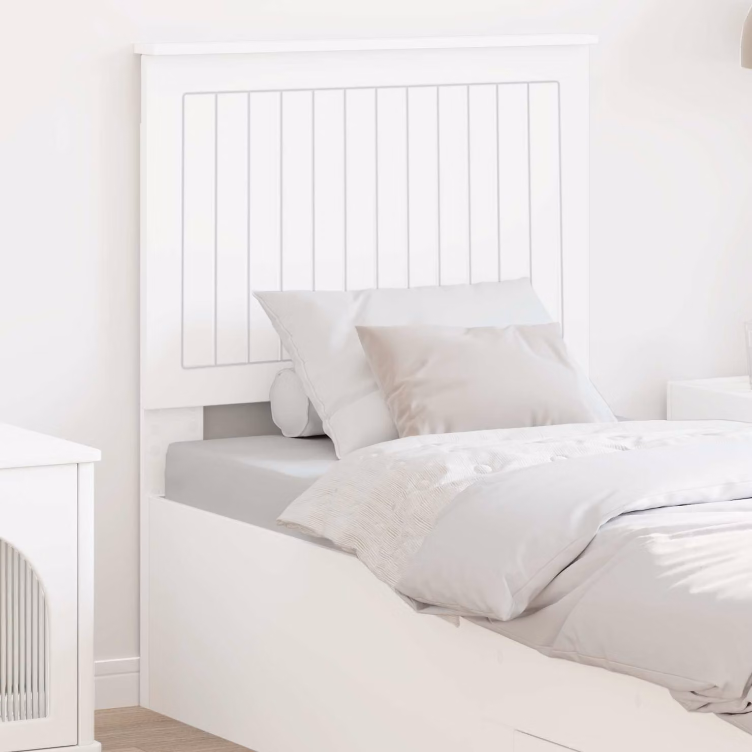 Testiera per letto moderna vidaXL in legno ingegnerizzato bianco