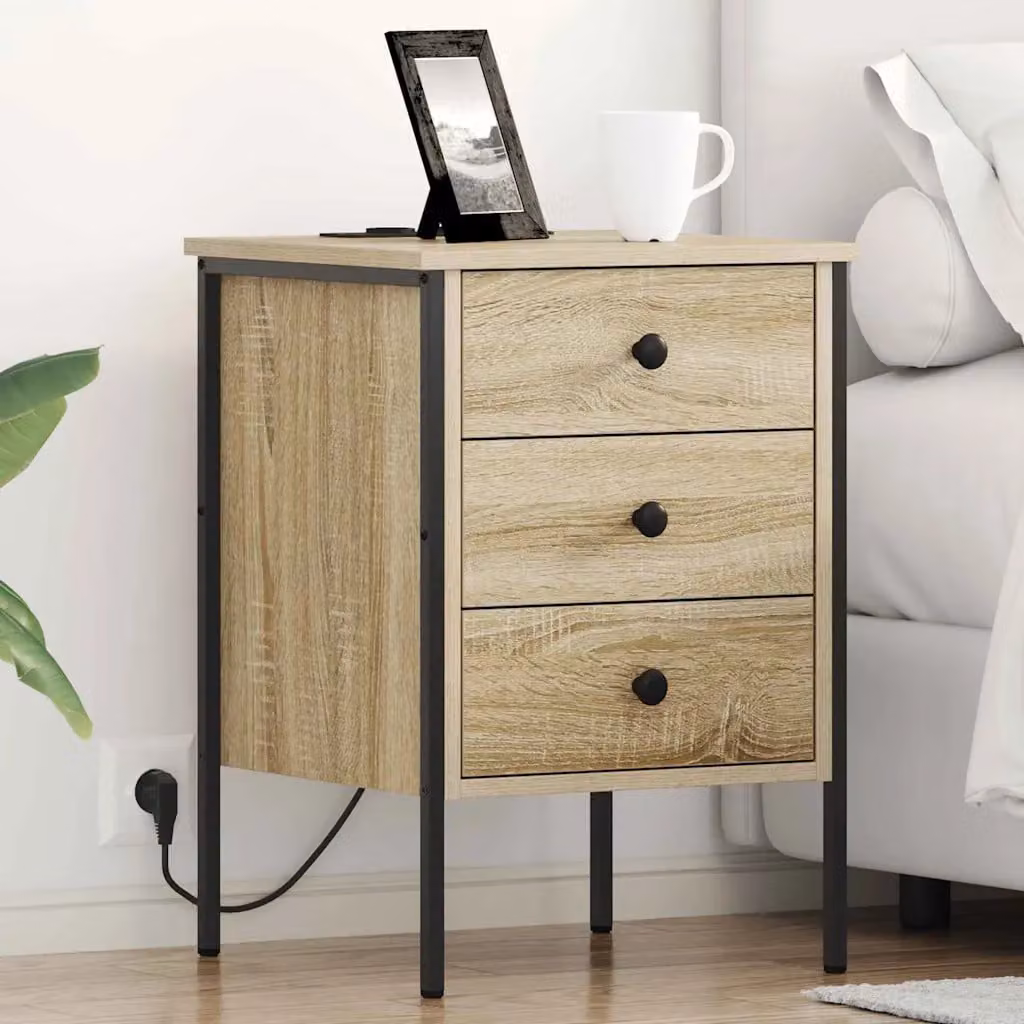 Armadio da notte vidaXL in stile rustico color marrone L: 42 cm, P: 41 cm, H: 61 cm