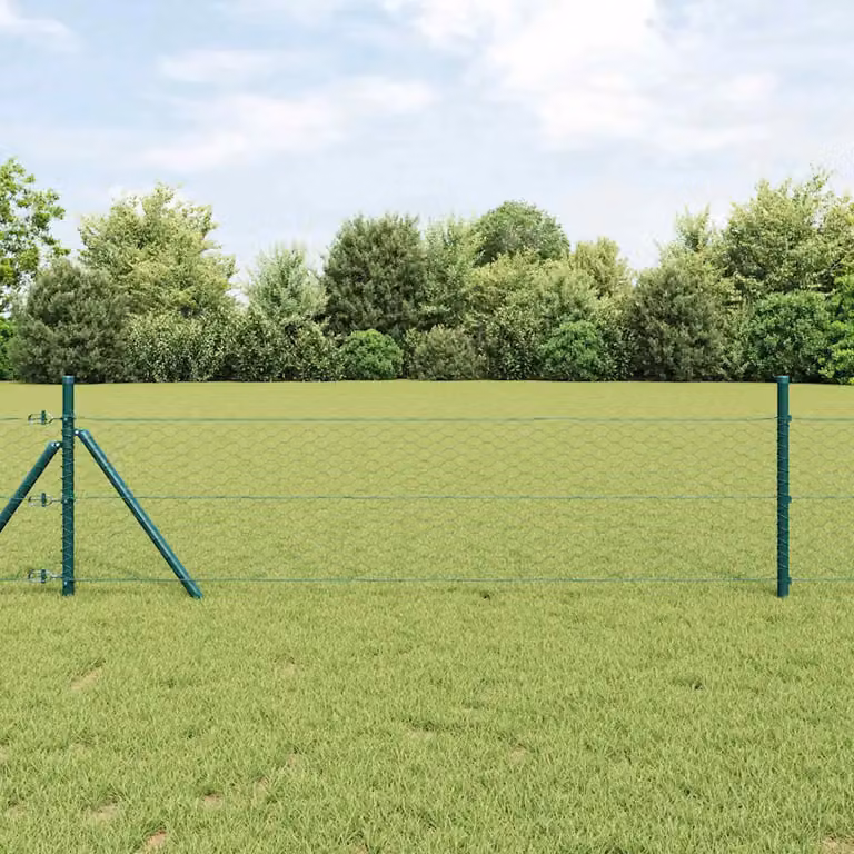 Recinzione esagonale vidaXL in PVC verde, 0,4 x 25 m
