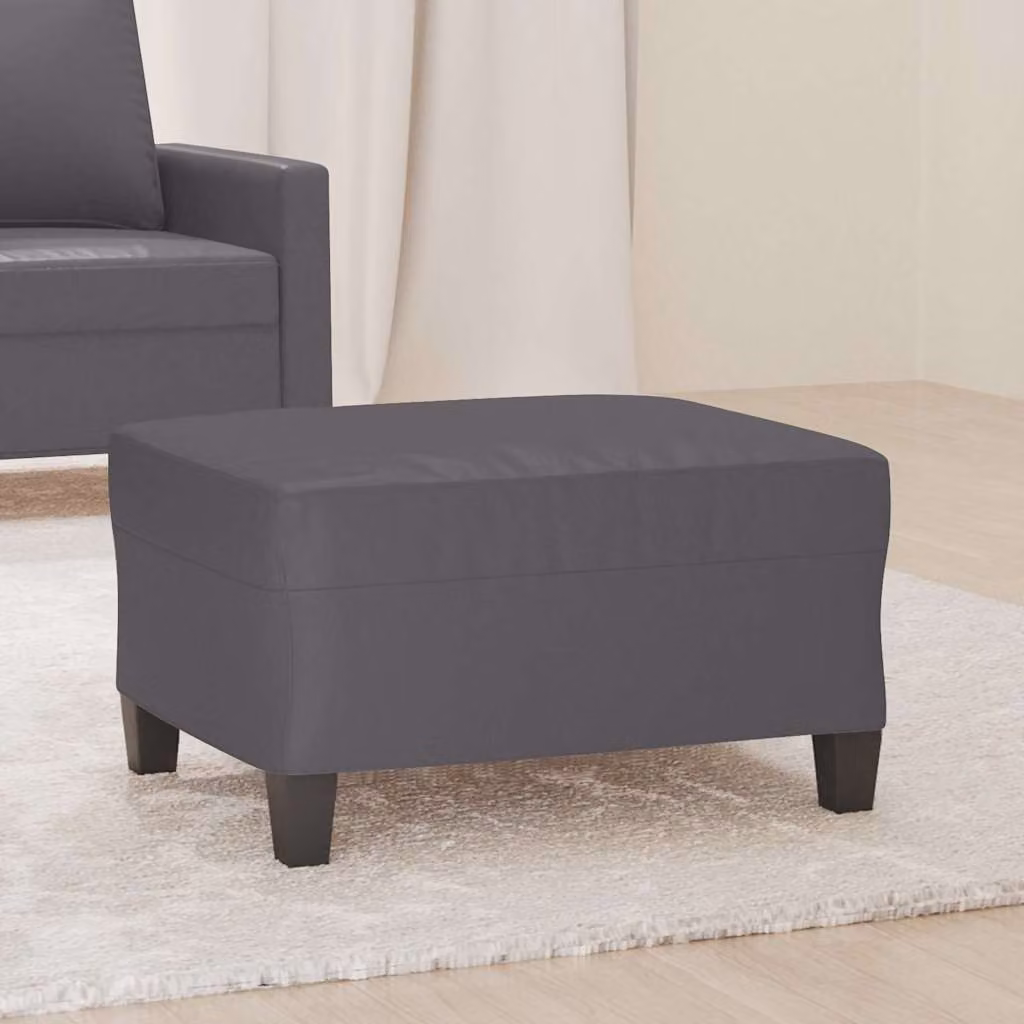 Poggiapiedi vidaXL in similpelle grigio, L 70 cm x P 55 cm x H 41 cm