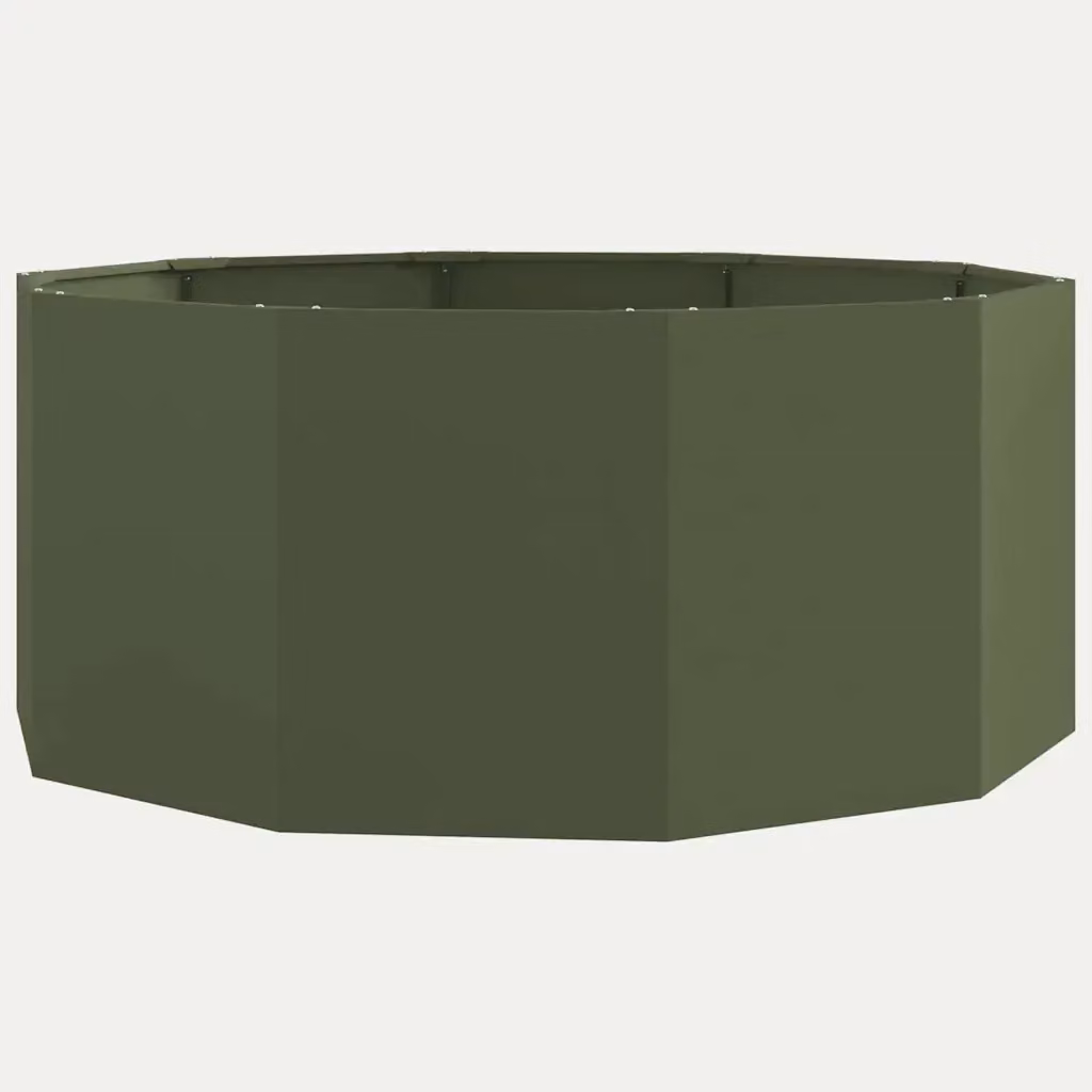 Fioriera a vasca vidaXL in acciaio verde oliva L: 120 cm, P: 120 cm, H: 50 cm – 2