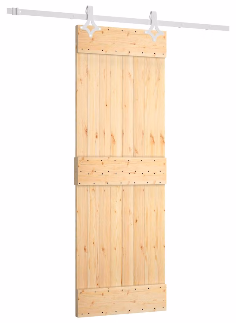 Porta scorrevole Naturale e Bianco 70 x 210 cm