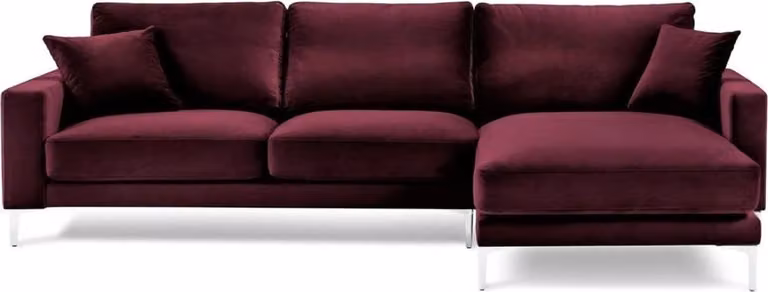 Burgund Rot Design Couchen Polster Sofa Sofas bordaux Ecksofa Stoff Wohnzimmer