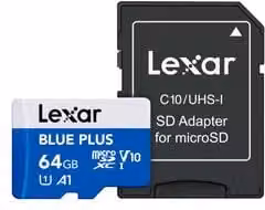 Scheda di memoria MicroSD Lexar Blue Plus da 64GB