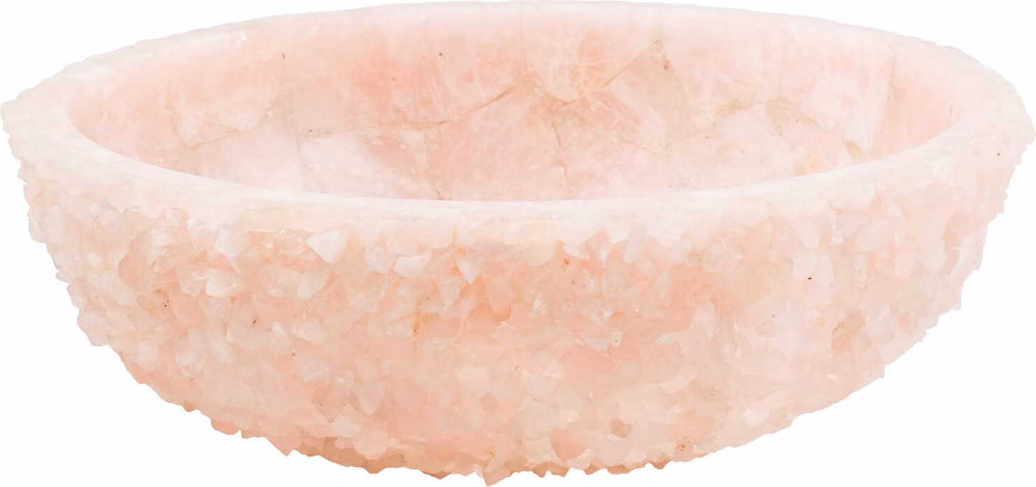 Lavabo in geode di quarzo rosa 45 x 45 x 15