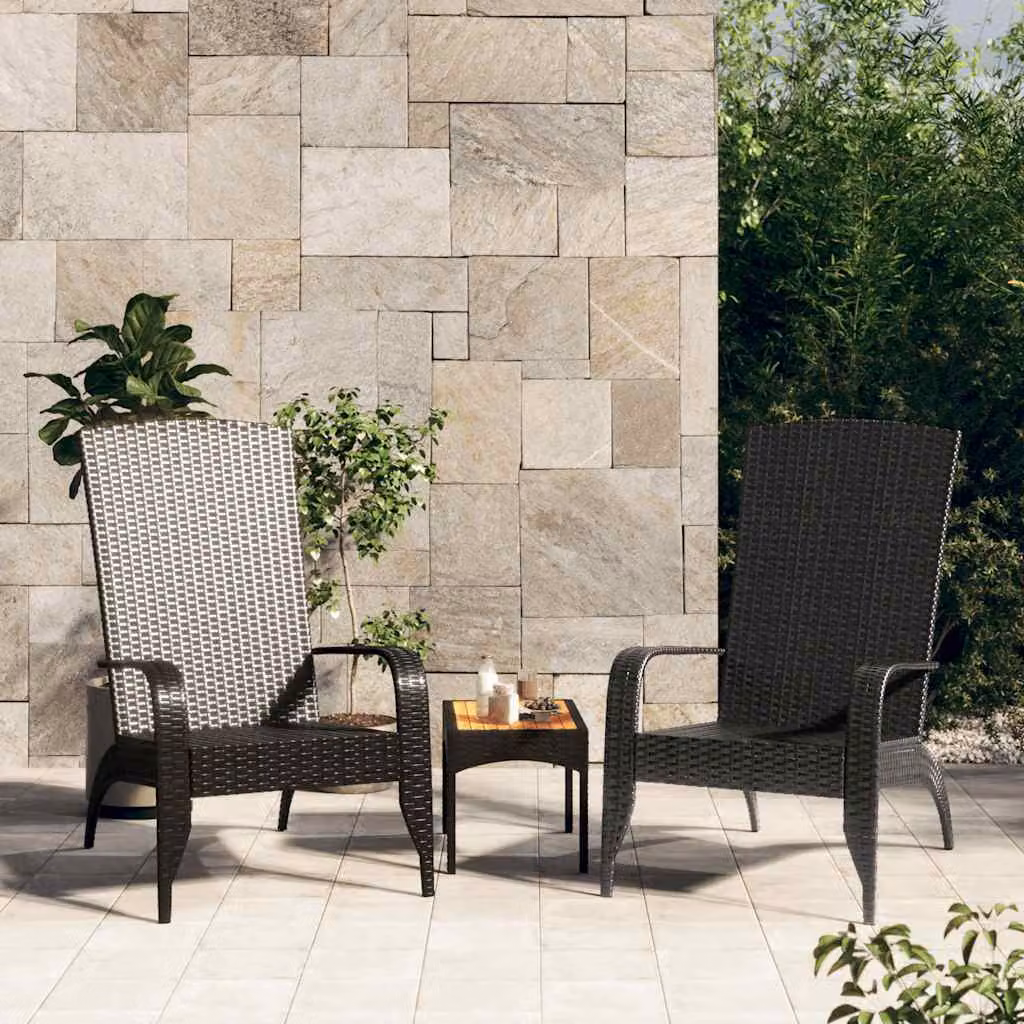 Sedia da giardino Adirondack vidaXL in polyrattan nera