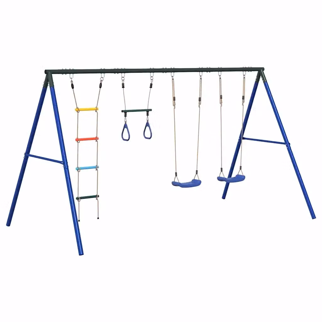 Set Gioco da Esterno con Altalena e Scala vidaXL Multicolore in Metallo e Plastica H: 185 cm, L: 341 cm, P: 40 cm – 2