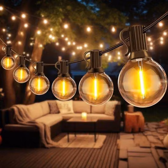 Ghirlanda luminosa a LED da esterno, 15 m, luce bianca calda, resistente alle intemperie