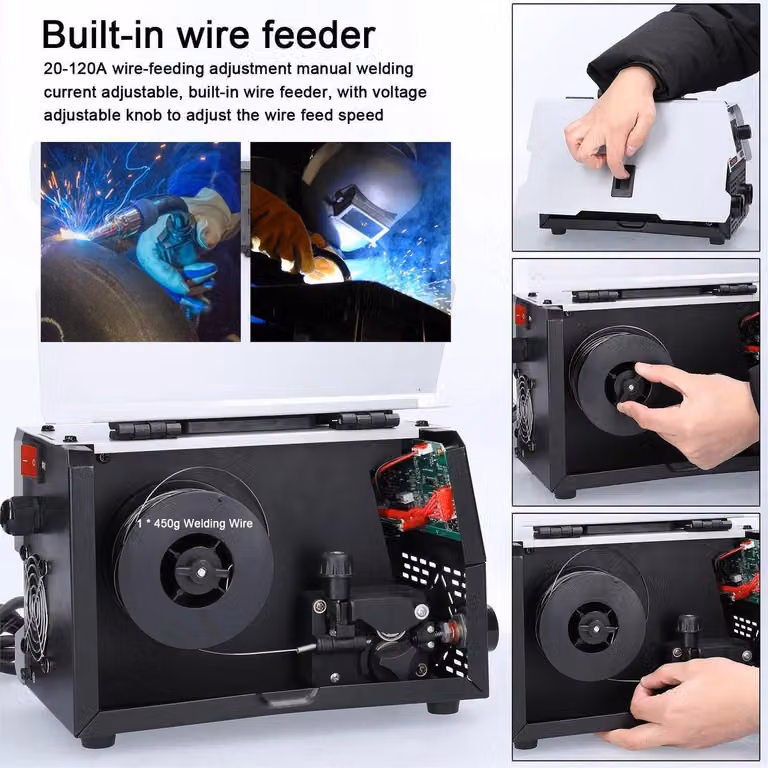 Saldatrice 2-in-1 da 20-120A - Inverter compatto per saldatura MIG e MMA, ideale per la lavorazione dei metalli