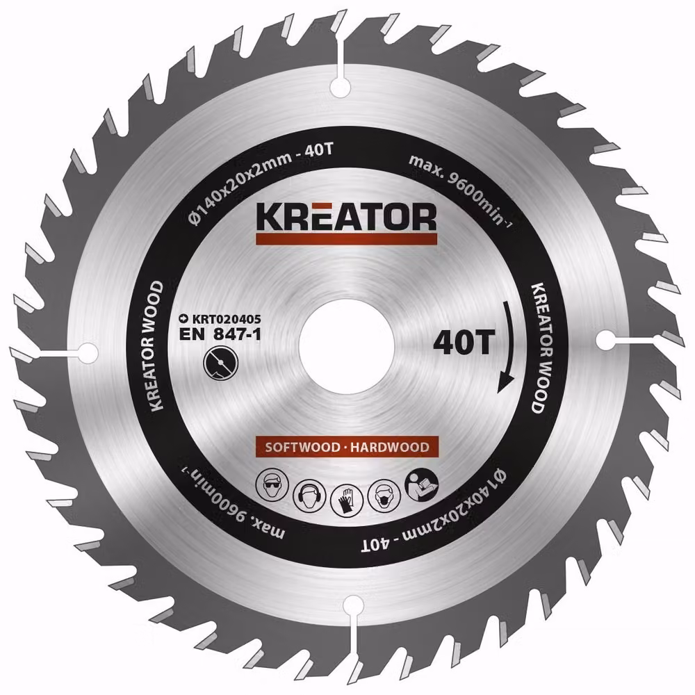 Lama circolare Ø 140 x 20 x 2 mm 40 denti per sega circolare per legno