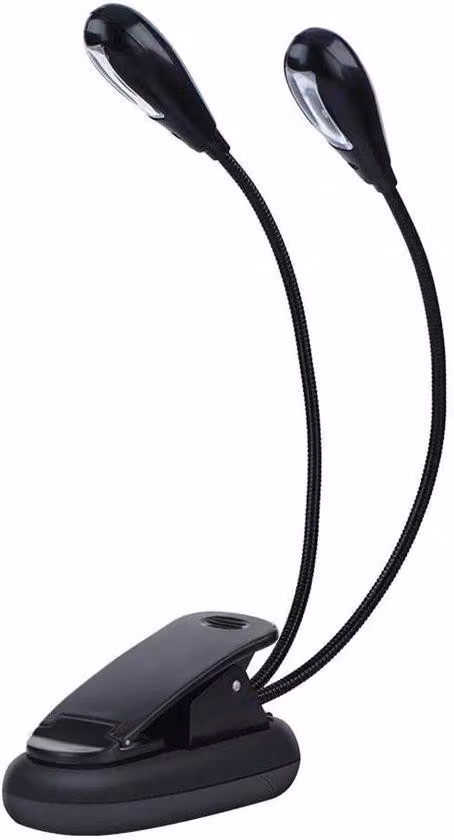 Lampada da lavoro con doppio braccio regolabile - Luce a LED per scrivere di notte e per progetti creativi (8 LED)