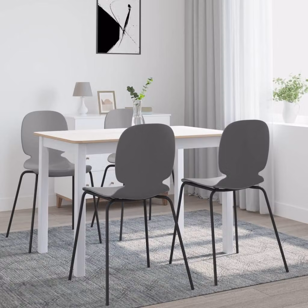 Maison Exclusive - Tavolo da pranzo bianco e marrone 114x71x75 cm in legno massello di albero della gomma