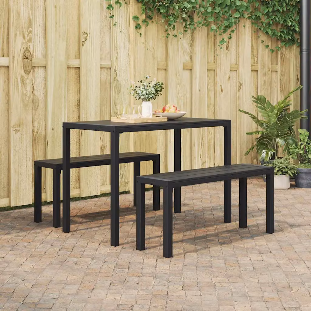 vidaXL Set da Pranzo per Giardino e Terrazzo 3 pz in Acciaio Inox Antracite Matt