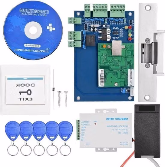 Set di controllo di accesso con chiave elettronica e rilevatore di presenza di carta di credito in metallo bianco multicolore