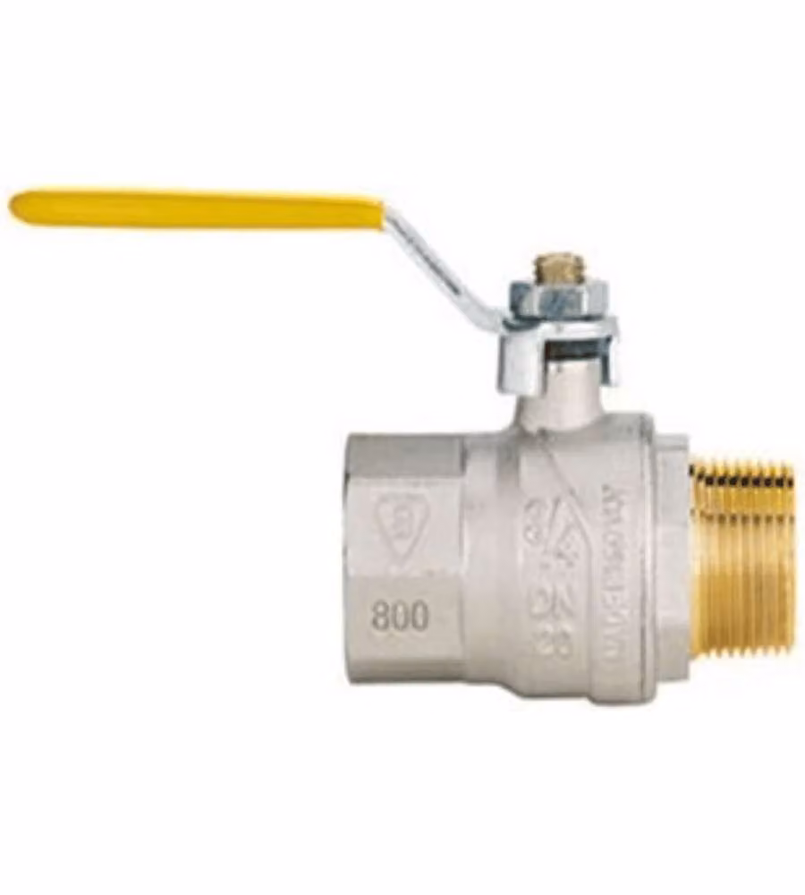 MASIDEF Rubinetto a sfera dritto 1/2" maschio-femmina con leva gas