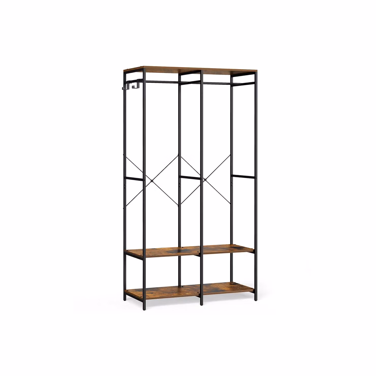 Guardaroba Portatile 40 x 141 x 180 cm Marrone Vintage, Marrone Vintage / 40 x 94,5 x 180 cm