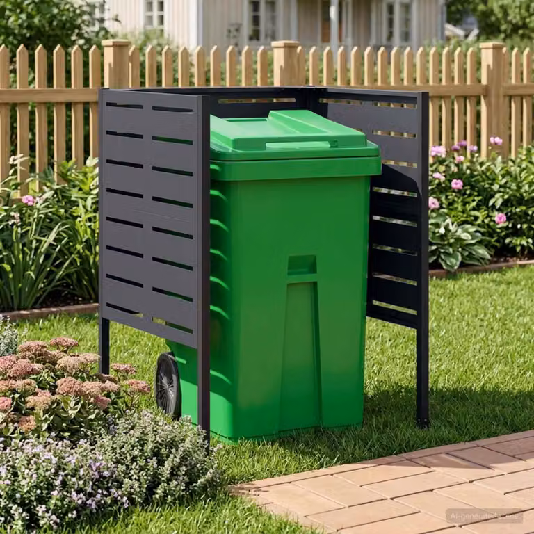 vidaXL Schermo per bidone della spazzatura 85 x 85 x 113 cm Acciaio