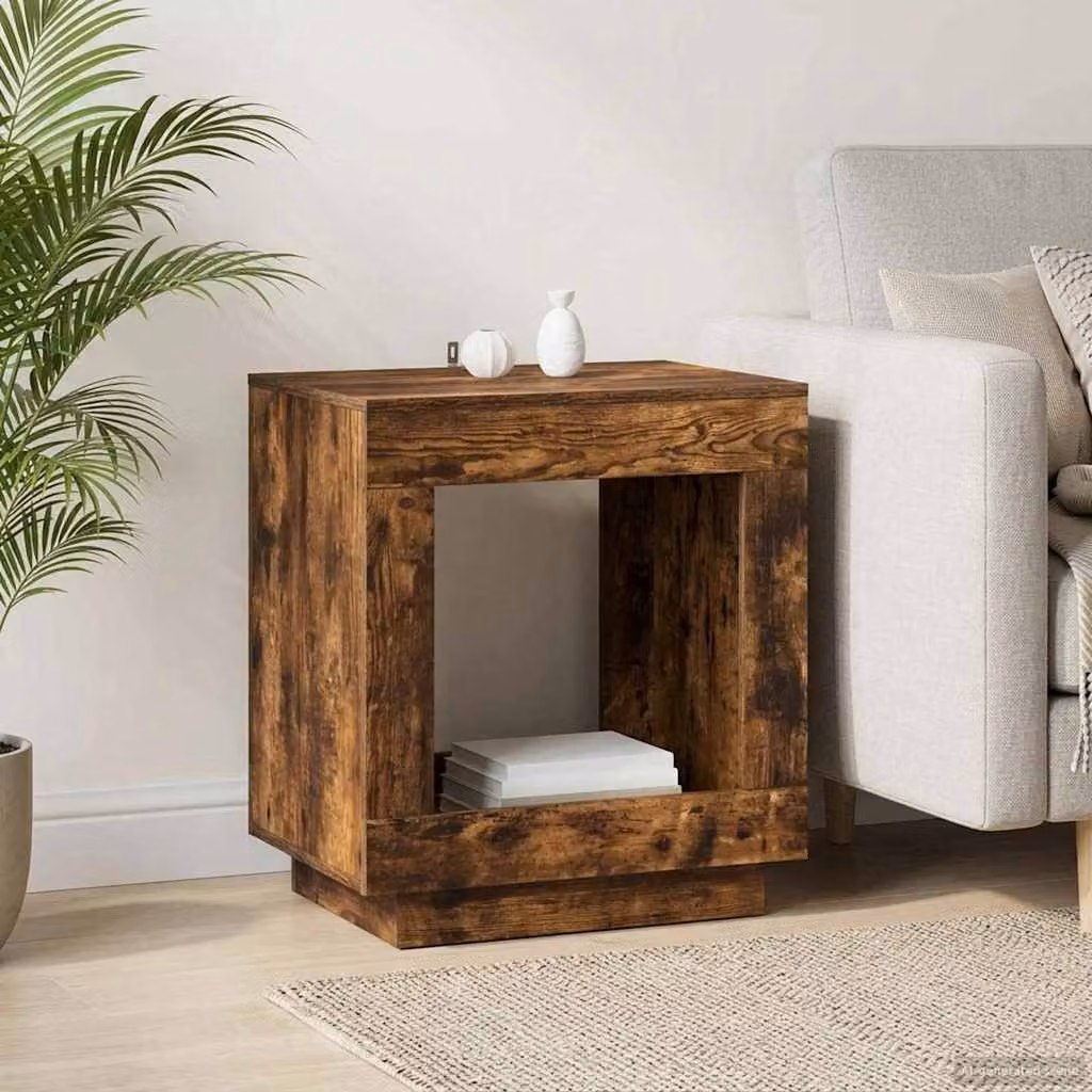 vidaXL Tavolo laterale moderno in legno color marrone L/P/H: 60 x 40 x 65 cm