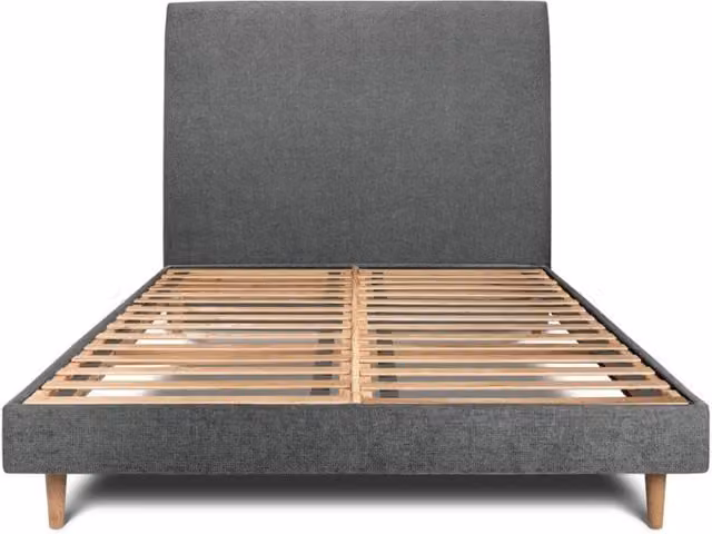 Letto 140x190 cm con testata imbottita - Tessuto Tela opaca