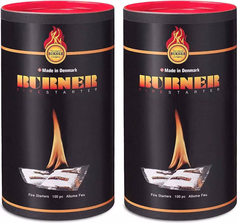 Bruciatore Accendifuoco 200 pezzi - Bruciatori originali per caminetti, stufe, fuochi all'aperto, barbecue, forni e stufe a legna - Accendifuoco