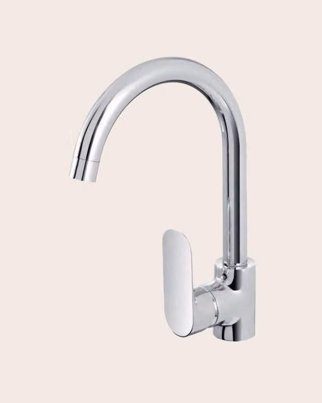 Miscelatore lavello cucina canna alta cromo