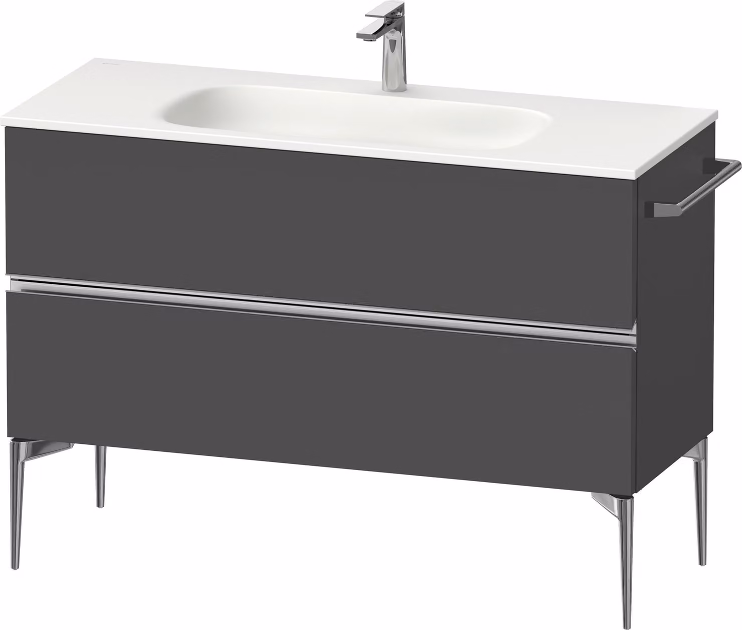 Duravit Sivida Meuble sous-lavabo, 2 tiroirs, poignée profilée chromée, 1210x477x592mm, pour Sivida, SV4653010490000, SV4653010490000