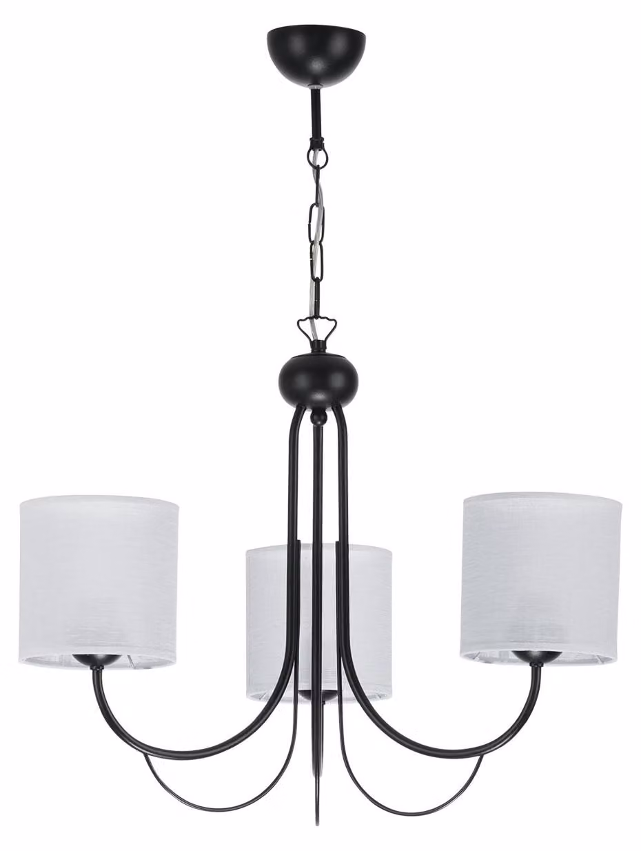 Lampada a sospensione KASKADA bianco e nero 3xE27x40W in metallo, dimensioni: 80x64x64 cm, IP20, Jupiter