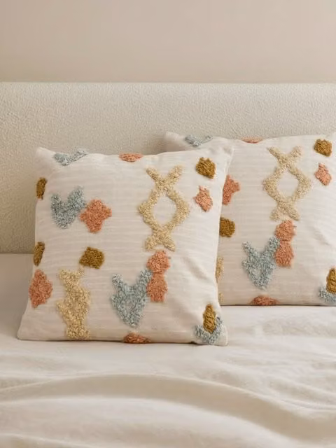 Set di 2 cuscini quadrati Sira multicolore in cotone Kenay Home L/P: 45 x 45 cm