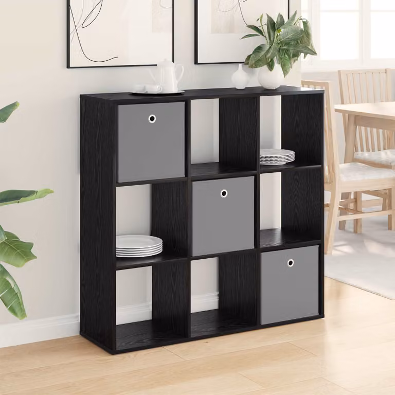 Credenza moderna vidaXL in rovere nero con finitura opaca L: 102 cm, P: 31 cm, H: 99,5 cm