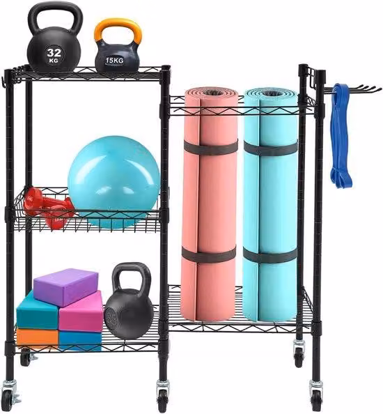 Organizzatore sportivo regolabile - Nero - 30x82,5x91,5 cm