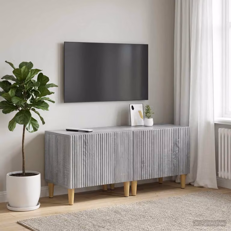 Mobile TV vidaXL in legno ingegnerizzato Sonoma grigio con scomparti multimediali e design moderno