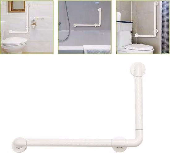 Supporto da bagno a forma di L 60 x 40 cm - Maniglia di sicurezza da parete per bagno/doccia - Maniglia di sicurezza per bagno con portata fino a 200 kg