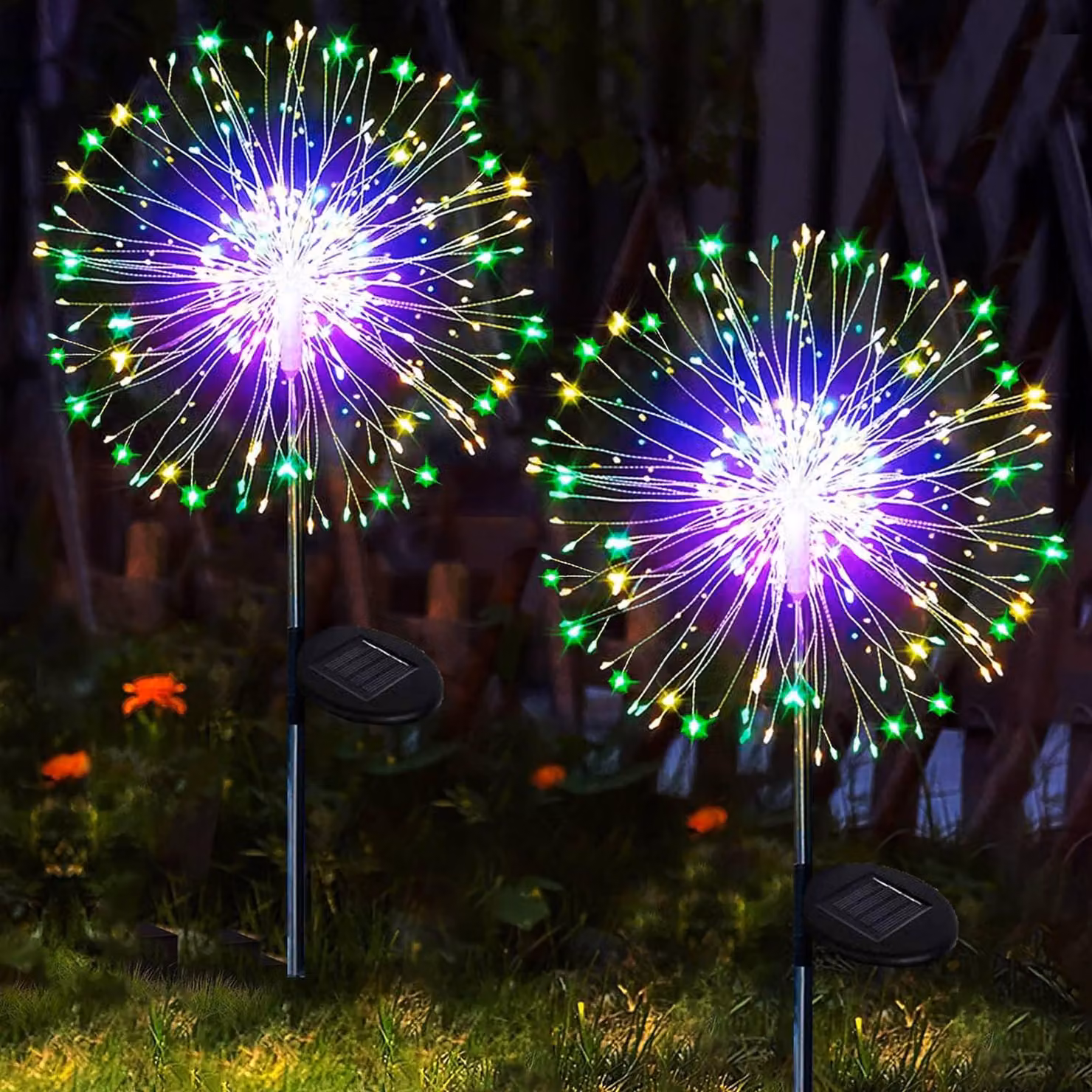 Lampade solari per esterni, ideali per il giardino, confezione da 2, con 120 LED