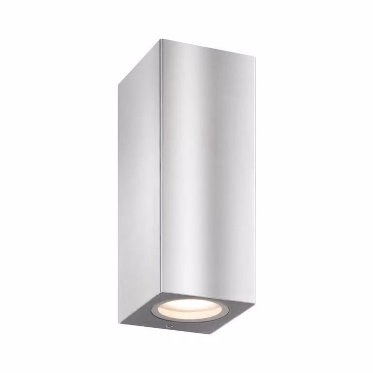 LCD Applique da esterno 5051, acciaio inossidabile, 17 cm, IP54, up/down, GU10 dimmerabile, Alluminio / Grigio / Zincato, Acciaio Inox, Moderno