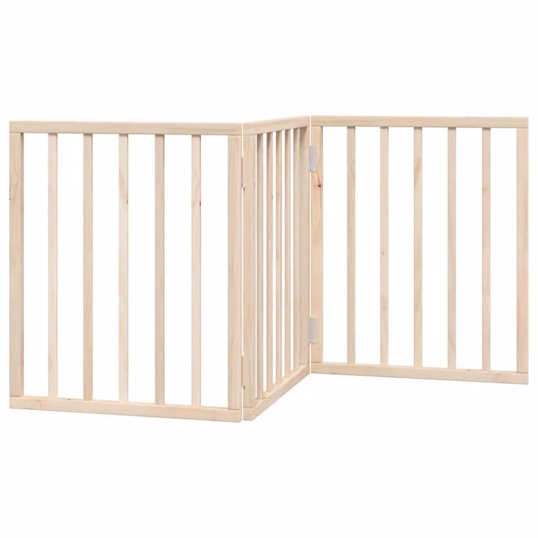 Cancelletto per cani pieghevole a 3 pannelli 150 cm in legno di pioppo