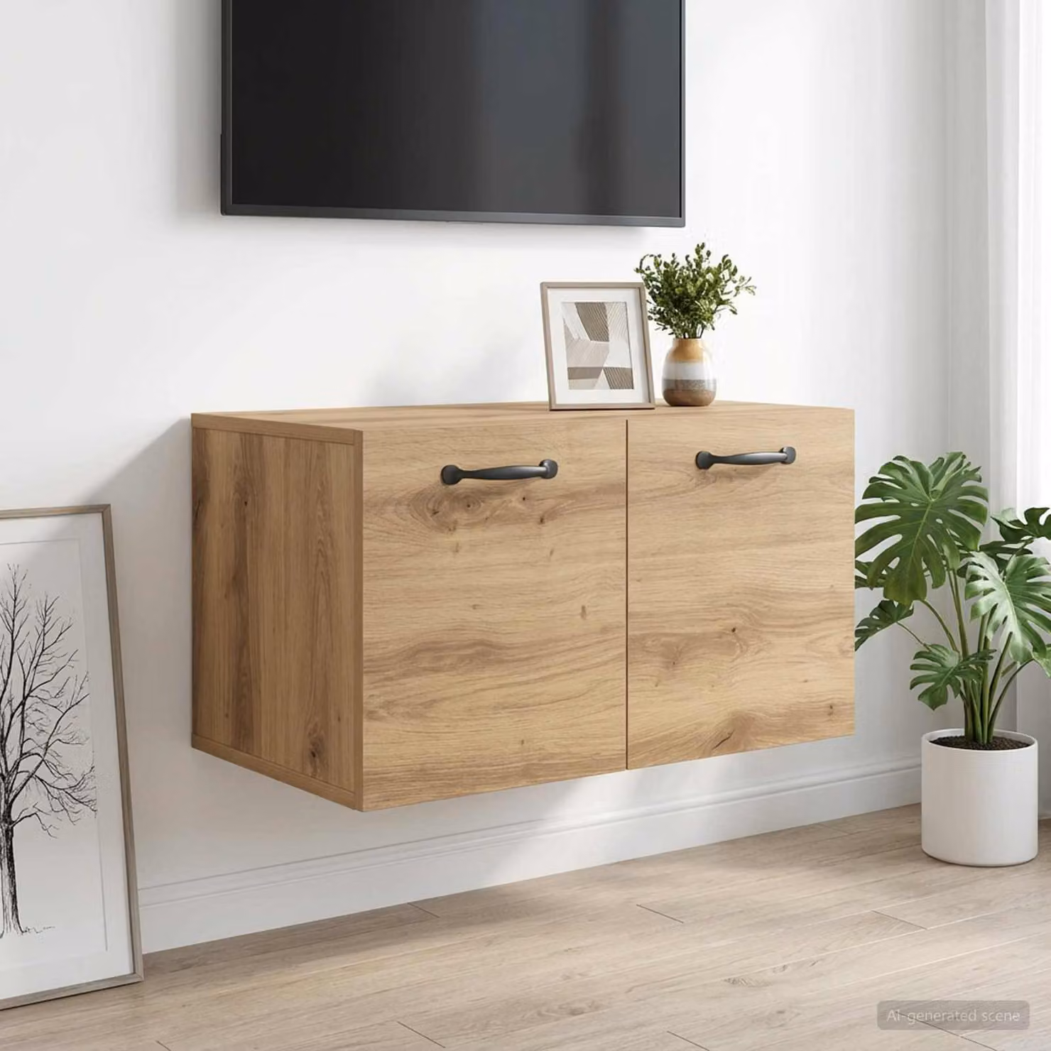 Armadietto a muro vidaXL in legno e metallo marrone con ante a battente L/P/H: 60 x 36,5 x 35 cm