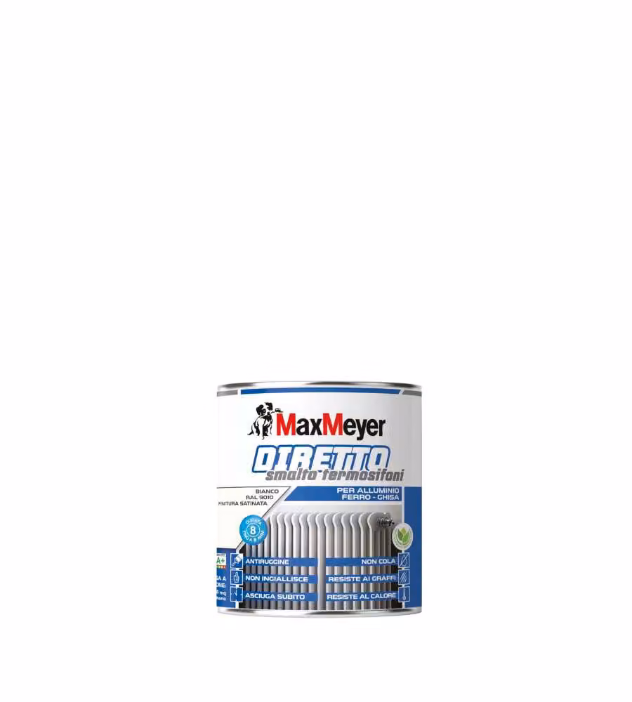 MaxMeyer Smalto Diretto Termosifoni Satinato R9010 Bianco 0,5L