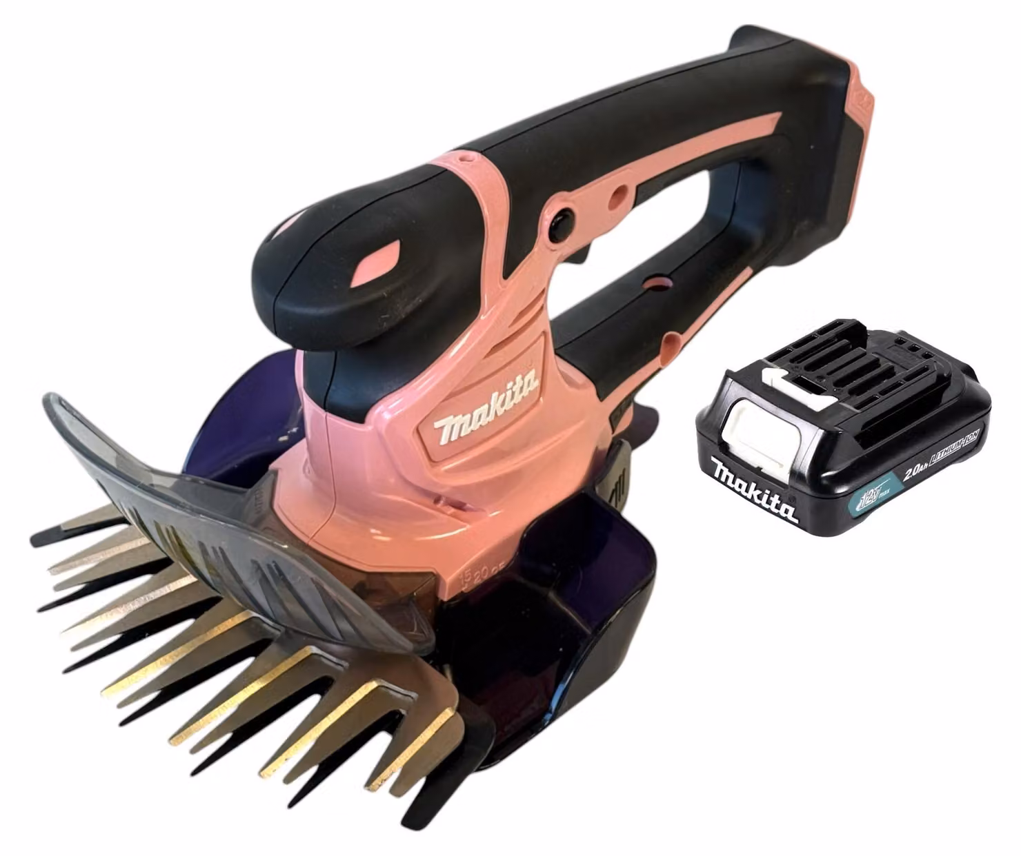 Makita UM 600 DAP cesoie per erba a batteria 12 V max 160 mm rosa + 1x batteria ricaricabile 2,0 Ah - senza caricabatterie