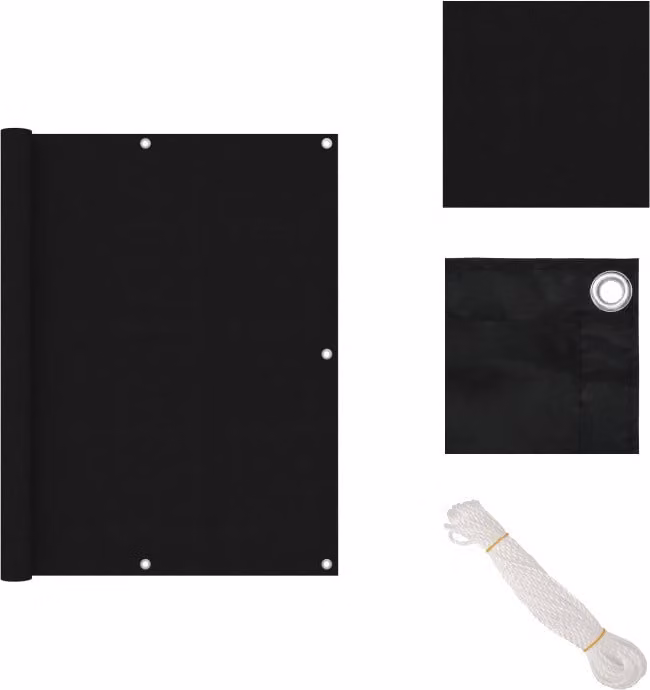 vidaXL Schermo privacy per balcone nero 120x400 cm Tessuto Oxford - Ombrelloni e tende da sole