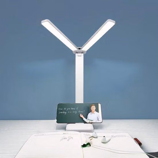 Piccola lampada da scrivania portatile con 3 livelli di luminosità, a batteria e ricaricabile, per la casa e l'ufficio, ideale per i bambini per leggere, studiare e in camera da letto.