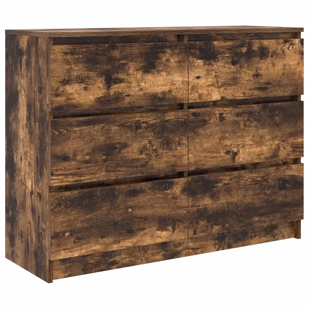 Credenza vidaXL in Rovere Fumo, Design Minimalista, L/P/H: 100 x 35 x 76 cm – 2